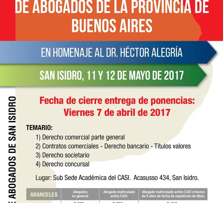 LXV Encuentro de Institutos de Der. Comercial de Colegios de Abogados de la Prov. Buenos Aires